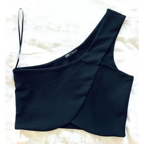 Zara Women's Black Crop-top SIZE L 6050/351/800 - Picture 2 of 5